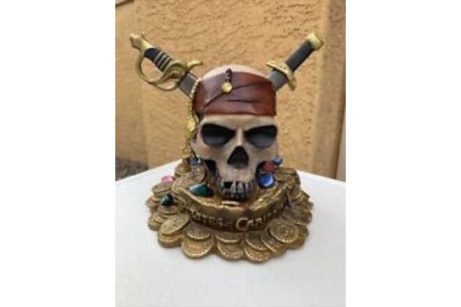Pirates Of The Caribbean Bank Skull Dagger Sword Jewels Gold Disney Store