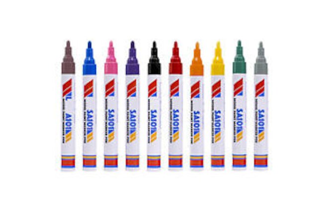 Paint Markers 10 Colors Waterproof Fabric Pens Color Markers Paint Pens