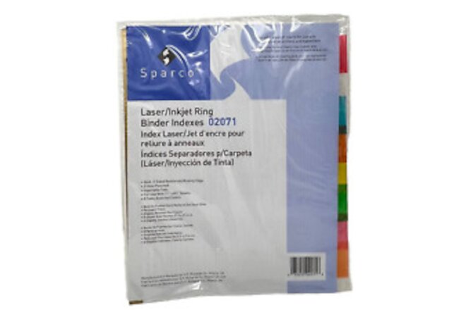 Laser Inkjet 8 Color Tab Index Dividers --LOT of 5 Packages-- Sparco #02071 NEW
