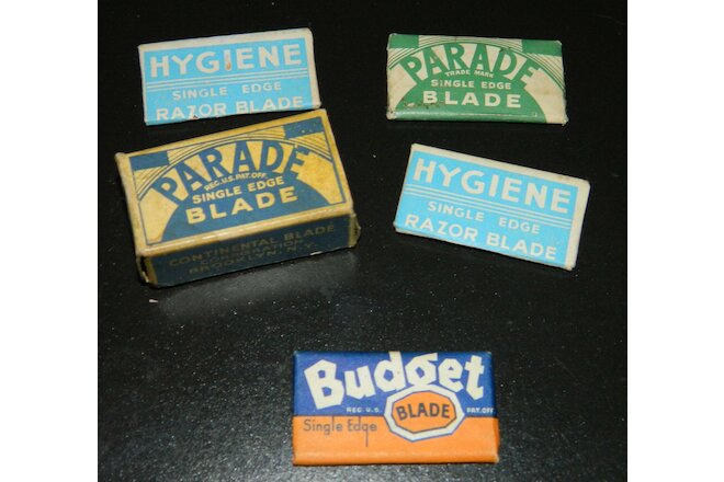 Lot of Misc. Antique Vintage SINGLE EDGE Razor Blades PARADE / HYGIENE / BUDGET