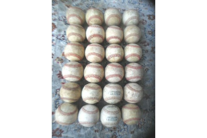 24 Game Used Leather Covered Baseballs