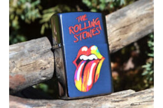 The Rolling Stones Rainbow Tongue Zippo Lighter - Mick Jagger - Keith Richards