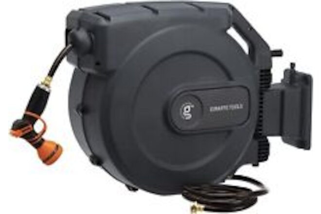 AW505/8 Retractable Garden Hose Reel 5/8" x 115+5 ft, Heavy Duty Wall Mounted