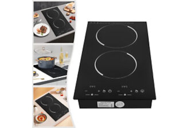 110V Touch Induction Cooktop 2 Burner Induction Cooker Electric Stove Top 4000W