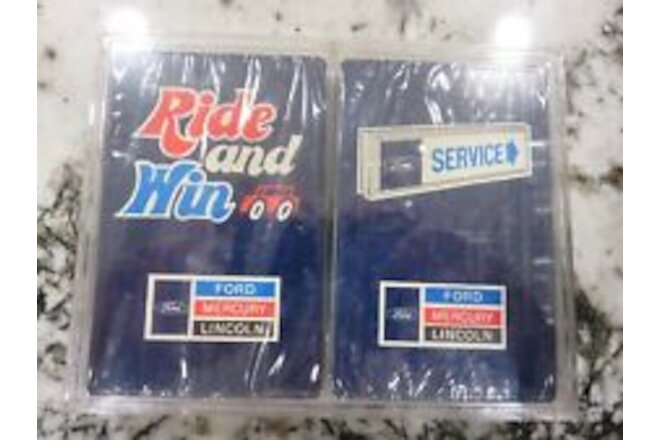 VTG Ford Mercury Lincoln Ride & Win Playing Cards Sealed Case 1970s Dealer Promo