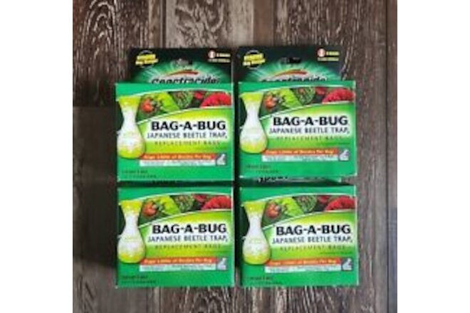 Lot of 4:Spectracide BagABug Japanese Beetle Trap2.  24 Total Replacement Bags