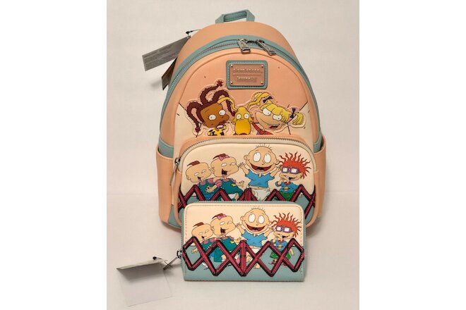 Loungefly Rugrats Group Portrait Mini Backpack & Playpen Small Zip Wallet Set