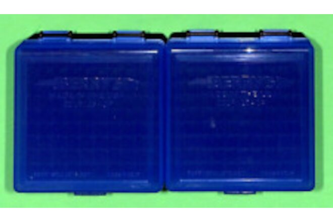 .25 ACP BLUE PLASTIC AMMO / Case / Storage 2 x 100 Round for .22LR
