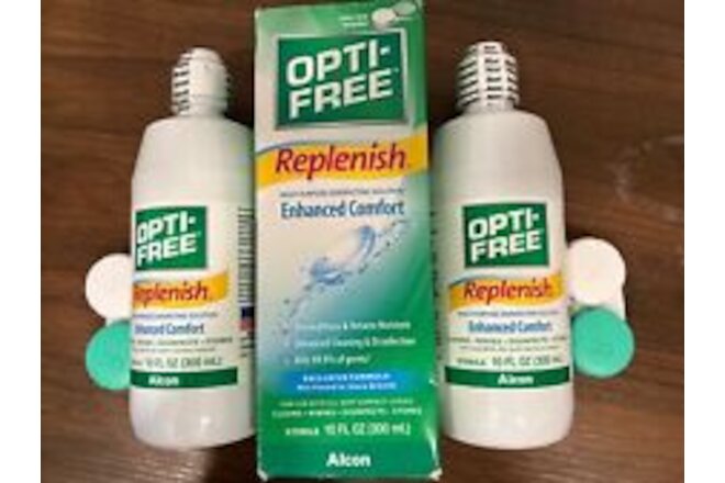 LOT OF 3 Opti-Free Replenish Enhanced Comfort 10 Fl Oz. Bottles No Box But New