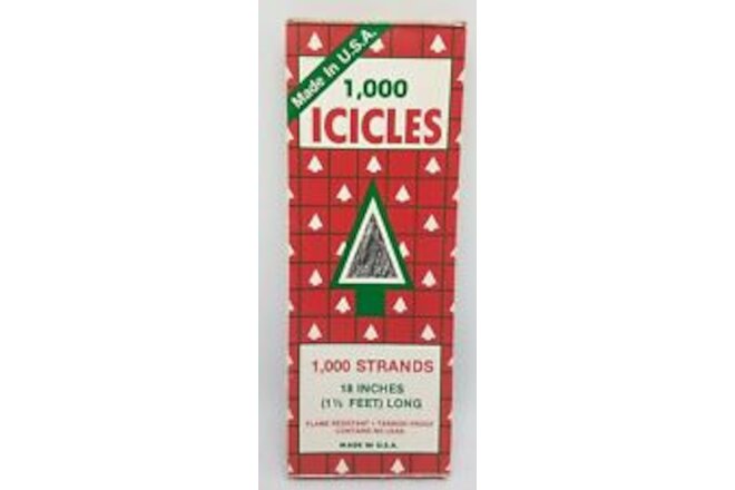 Vintage NOS Tinsel Icicles 1000 Strands  18"- Sealed Pkg - Rauch Industries New