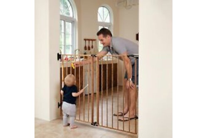 Babelio 34" Extra Tall Baby/Dog Gate with No Threshold Design Walk Thru Door,...