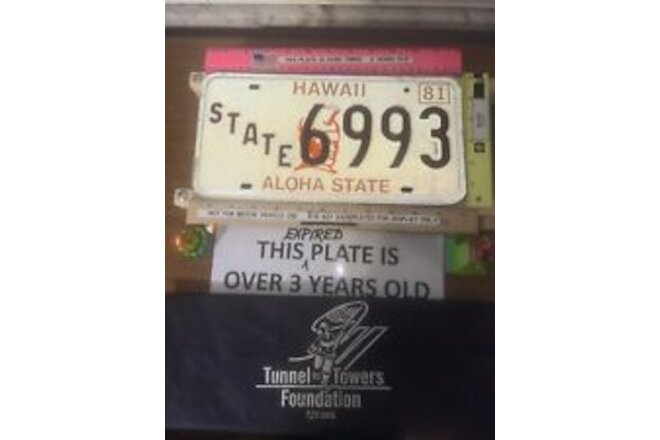 HELP TUNNELTOTOWERS HAWAII STATE  LICENSE PLATE “state 6993” Mint Condition  !