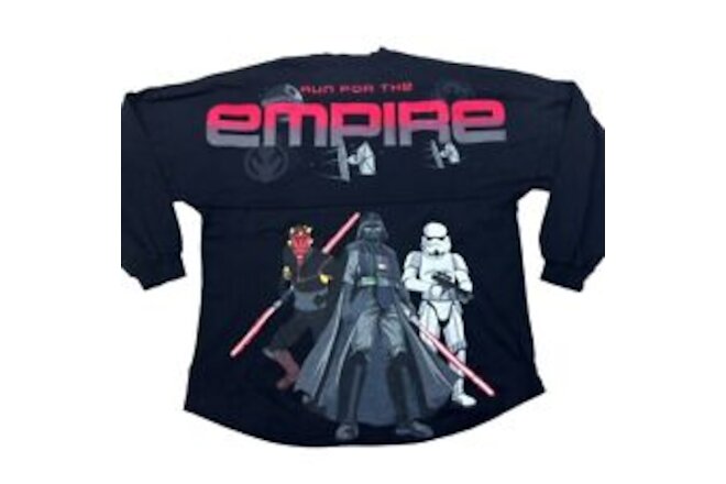 NEW Disney Parks x Star Wars Run For The Empire L/S T-Shirt Black • Large