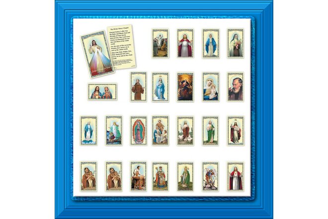 Holy Prayer Cards Lot of 25 MOST POPULAR Jesus Mary Joseph Saints Catholic Saint
