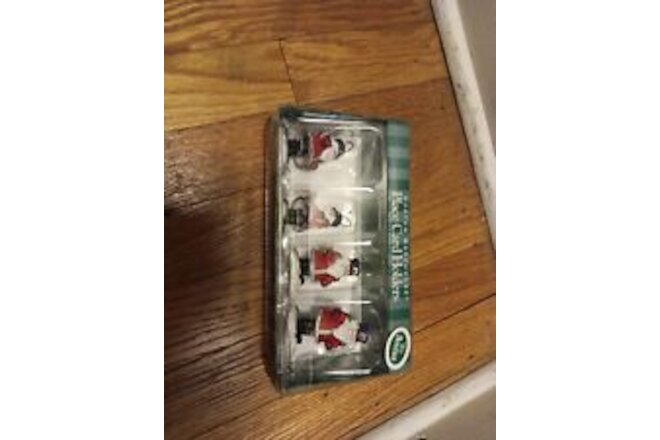 SET 4 Vintage Boston Warehouse Santa With Hat  Bouncy Place Card Holders 1998