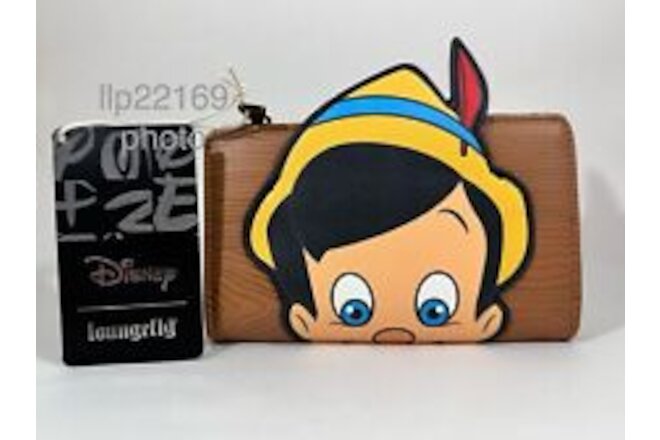 Disney Loungefly PINOCCHIO & JIMINY CRICKET Peeking Flap Wallet BRAND NEW w/ TAG