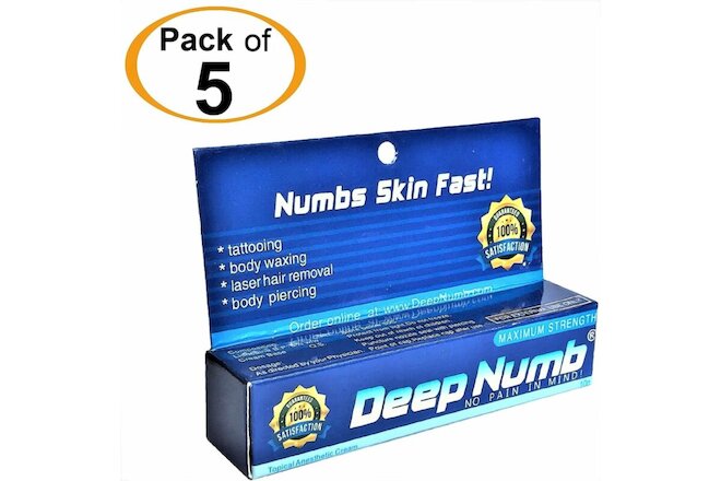 5 X 10g DEEP NUMB Numbing Cream Anesthetic Tattooing Piercing Waxing Laser Dr