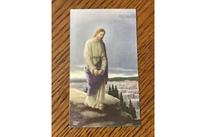Prayer Funeral Card Jesus on a Mountain Arco P13 Italy Philadelphia 1966