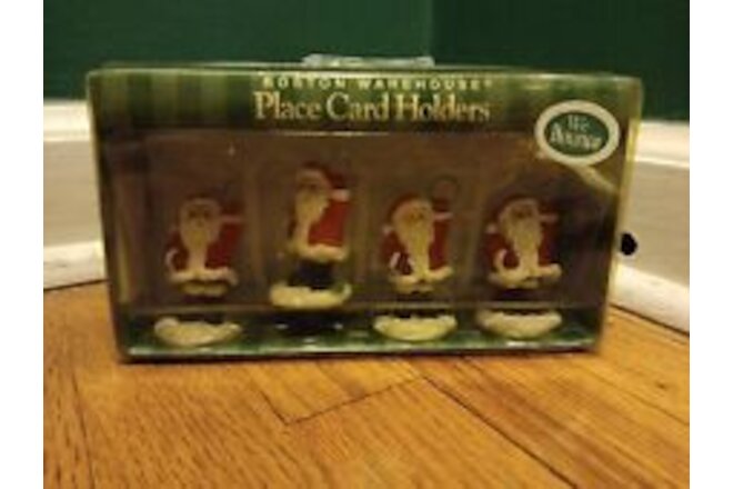 VTG BOSTON WAREHOUSE CHRISTMAS SANTA PLACE CARD HOLDERS 1998