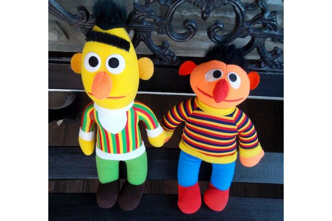 Vintage Hasbro Softies Bert & Ernie Sesame Street Soft Dolls Muppet Stuffed