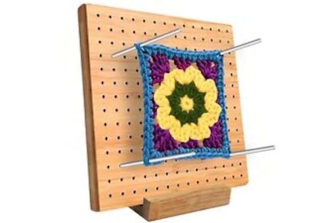 7.8 Inches Bamboo Wooden Board for Knitting Crochet and Granny Squares Blocki...