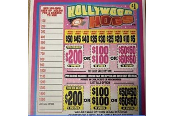 NEW pull tickets Hollywood Hogs - Seal Card Tabs!!
