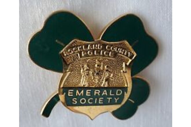 ROCKLAND COUNTY POLICE CLOVER LEAF EMERALD SOCIETY PINBACK LAPEL PIN