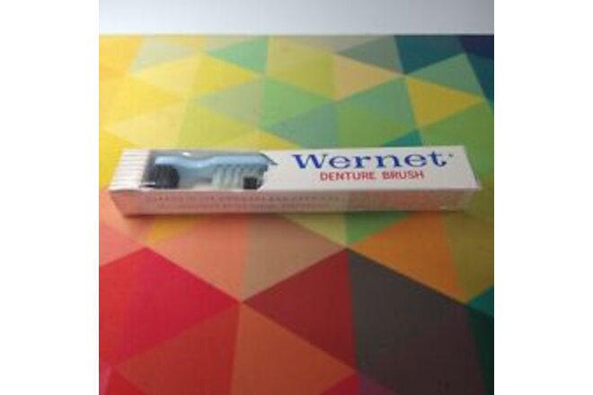 Vintage Wernet Denture Brush Blue- Block Drug Company- Blue Handle New/boxed