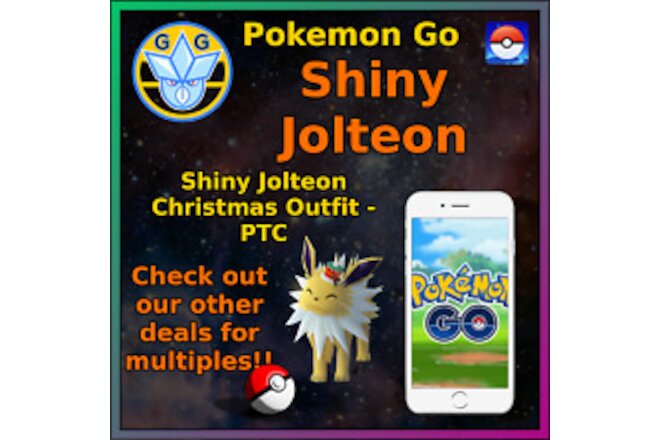 Shiny Jolteon - Christmas Outfit - Pokémon GO - Pokemon Mini P T C - 50-100k!