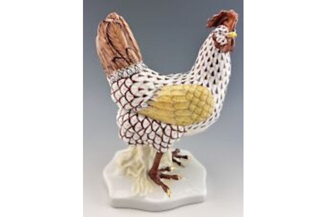 🦋 BRAND NEW HEREND Large 7.25” HEN Bird Chocolate Fishnet Rooster Figurine
