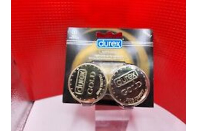 Vintage 2002 NEW DUREX GOLD COIN LUBRICATED LATEX CONDOM 6 PACK
