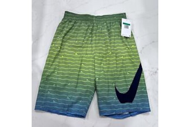 Nike Swim Boys Shark Stripe Breaker 8" Volley Shorts New Size XL Youth