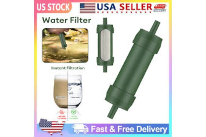 Outdoor Portable Water Filter Camping Purification Emergency Gear Purifier Straw