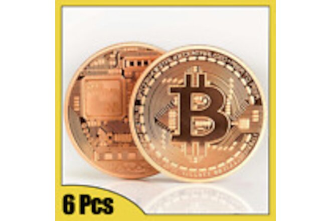 Physical Bitcoin Coins Commemorative Collection Rose Gold Plated Bit Coin New