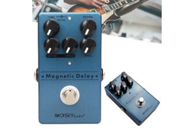 Mosky Magnetic Delay Echo Guitar Effect Pedal True bypass LED Light Metal Shell