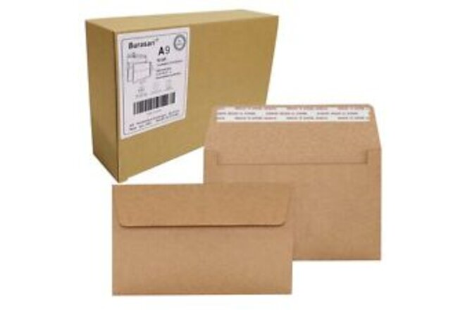 A9 Kraft Invitation envelopes（80 PCS 5.75x8.75 in） - windowless design 120GSM...