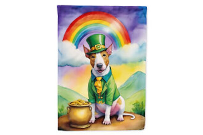 English Bull Terrier St Patrick's Day Flag Canvas House Size DAC5529CHF