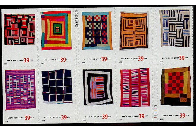 20 QUILTS OF GEE'S BEND Mint STAMPS Alabama African American Quilters 1940-2001