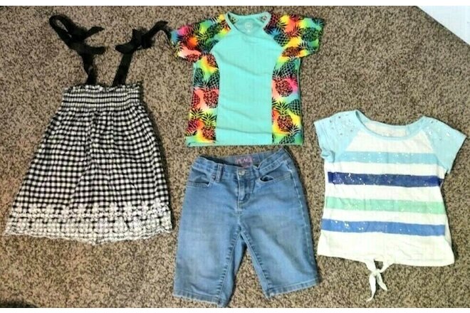 LOT OF 4 ITEMS Girls Summer lot Size 6X 7 Justice Children's Place Wonder Nation