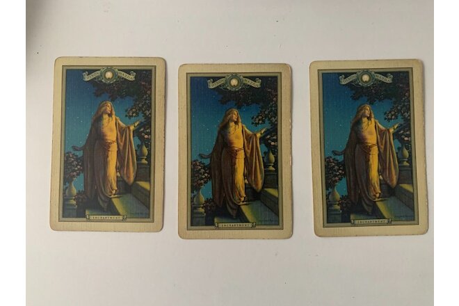 3-VINTAGE COLLECTIBLE MAXFIELD PARRISH PLAYING CARDS - EDISON MAZDA ENCHANTMENT