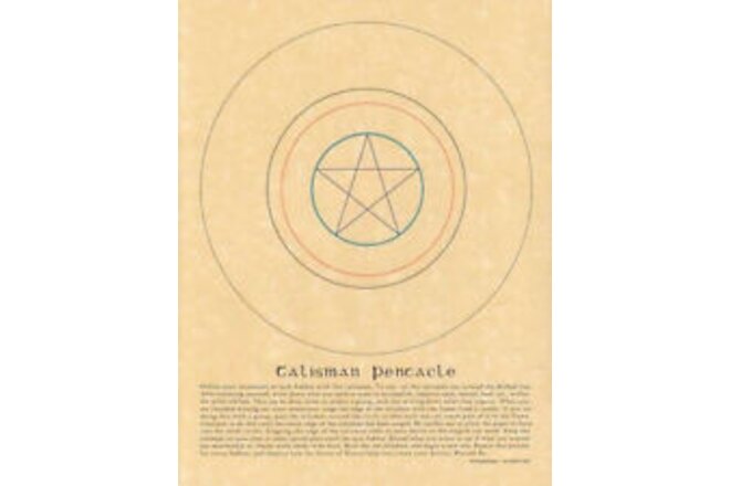 Talisman Pentacle Parchment-Like Page for Book of Shadows, Altar!