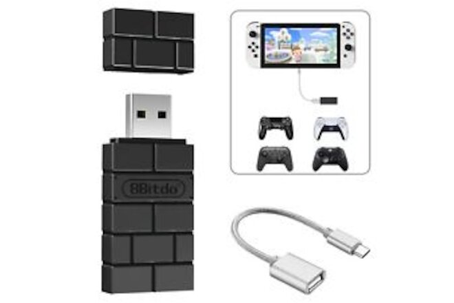 8BitDo USB Wireless Controller Adapter 2 Converter Dongle for Switch/Switch O...
