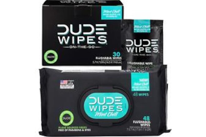 DUDE Wipes - Flushable with On-The-Go 78 Piece Assortment