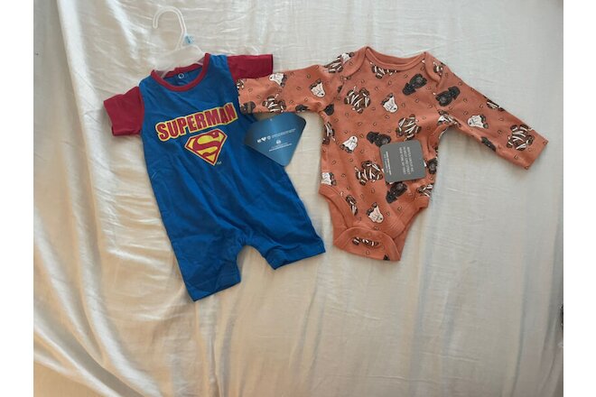 Super Hero baby boy clothes 0-3 months Star Wars And Superman Brand New W/ TagsG