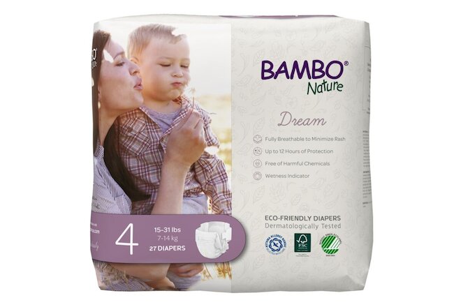 Bambo Nature Baby Baby Diaper Size 4 15 to 31 lbs. 1000016926 324 Ct