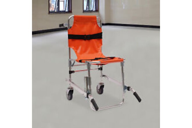 Foldable Stair Chair For EMS Medical Emergency Evacuation 2 wheel Lift - Orange