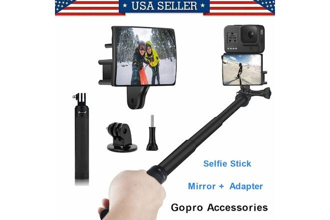 Selfie Stick Hand Grip Extension Pole Flip Screen Mirror for GoPro Hero/Session