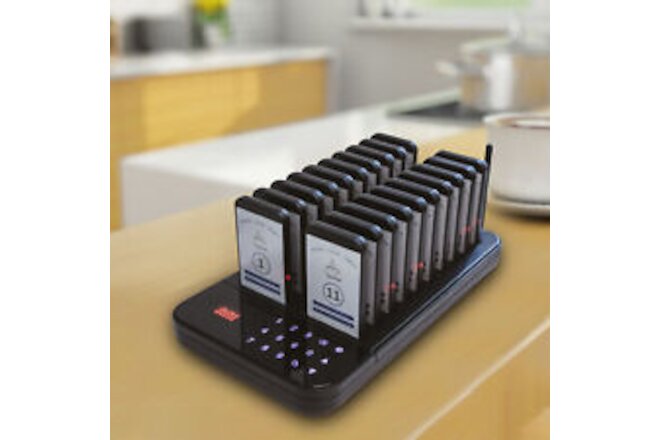 Wireless Paging Queuing Calling System 20 Pager Guest Waiter Calling Restaurant