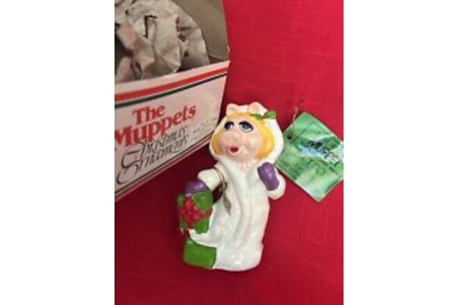 Miss Piggy "Pour Moi" Jim Henson Christmas Ornament w tag Box Vintage 1981 Sigma
