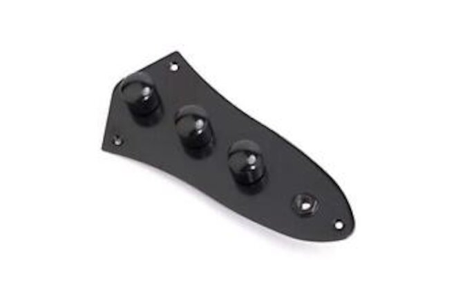 Loaded Prewired Jazz Bass Control Plate for J Bass Style Guitar, Black Color